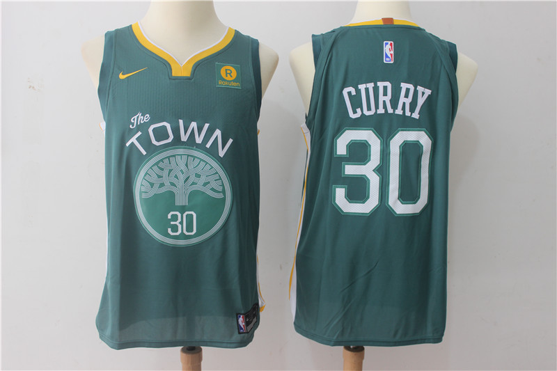 Men Golden State Warriors #30 Curry Green Game Nike NBA Jerseys->->NBA Jersey